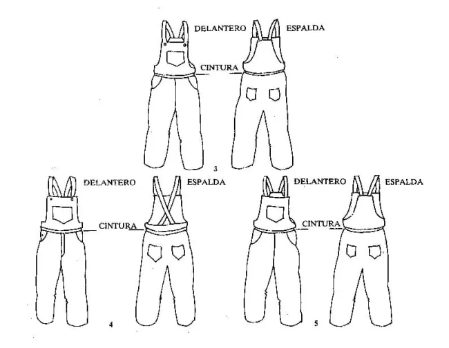 tipos de pantalones con peto