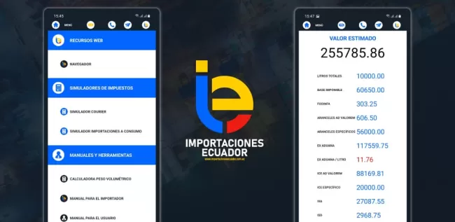 simulador impuestos aduana ecuador